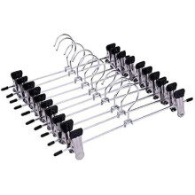 Schlanke Metallkleiderbügel für Kleiderschrankorganisation, Edelstahlkleiderbügel mit rutschfestem Rockbügel zur platzsparenden Aufbewahrung (10
