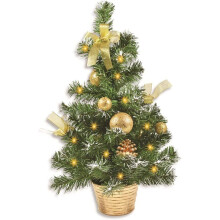 Maravilla navideña, árbol de Navidad artificial preiluminado con aspecto natural y realista, luces LED impermeables para uso en interiores y