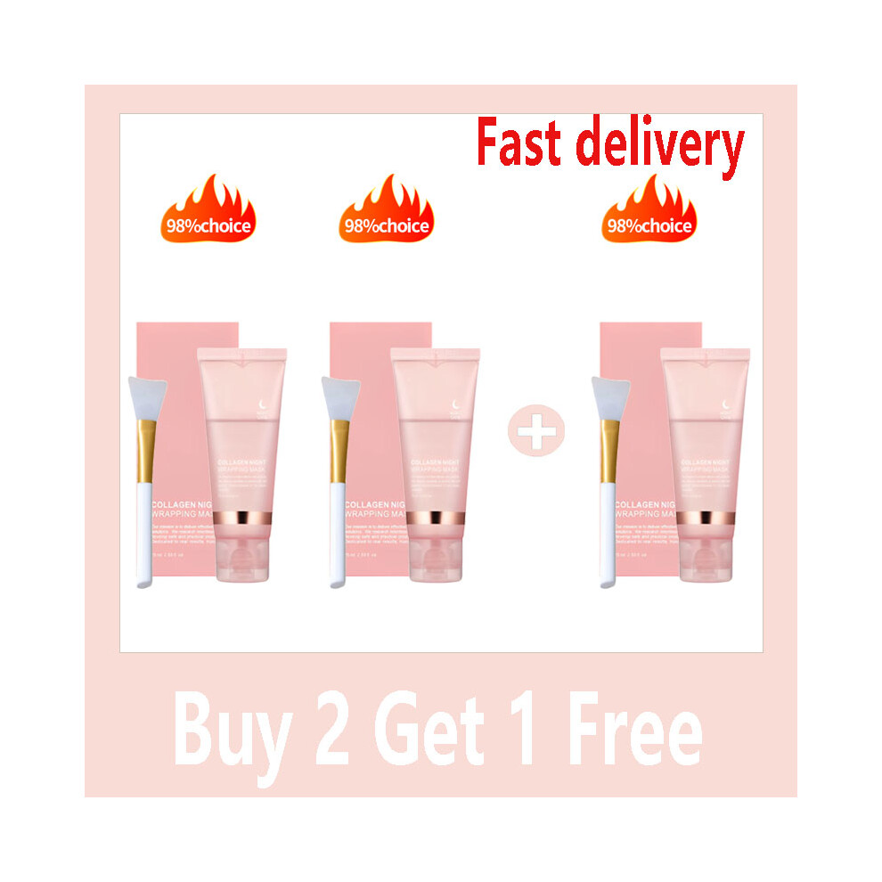 (3 pcs) Korean Collagen Wrapping Peel Off Facial Mask Elasticity Hydration Reduces Sagging Dullness Hydrolyzed Collagen Skin
