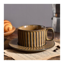 Coffee Mug Set Ceramic Coffee Cup and Saucer Chinese Style Tea Cup GiftReady Drinkware (5)
