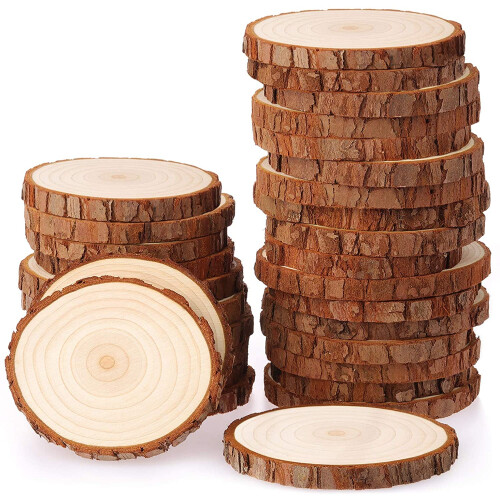 DIY Crafts Companion, φυσικοί ατελείωτοι ξύλινοι κύκλοι με φλοιό, ελεγχόμενης υγρασίας για 2