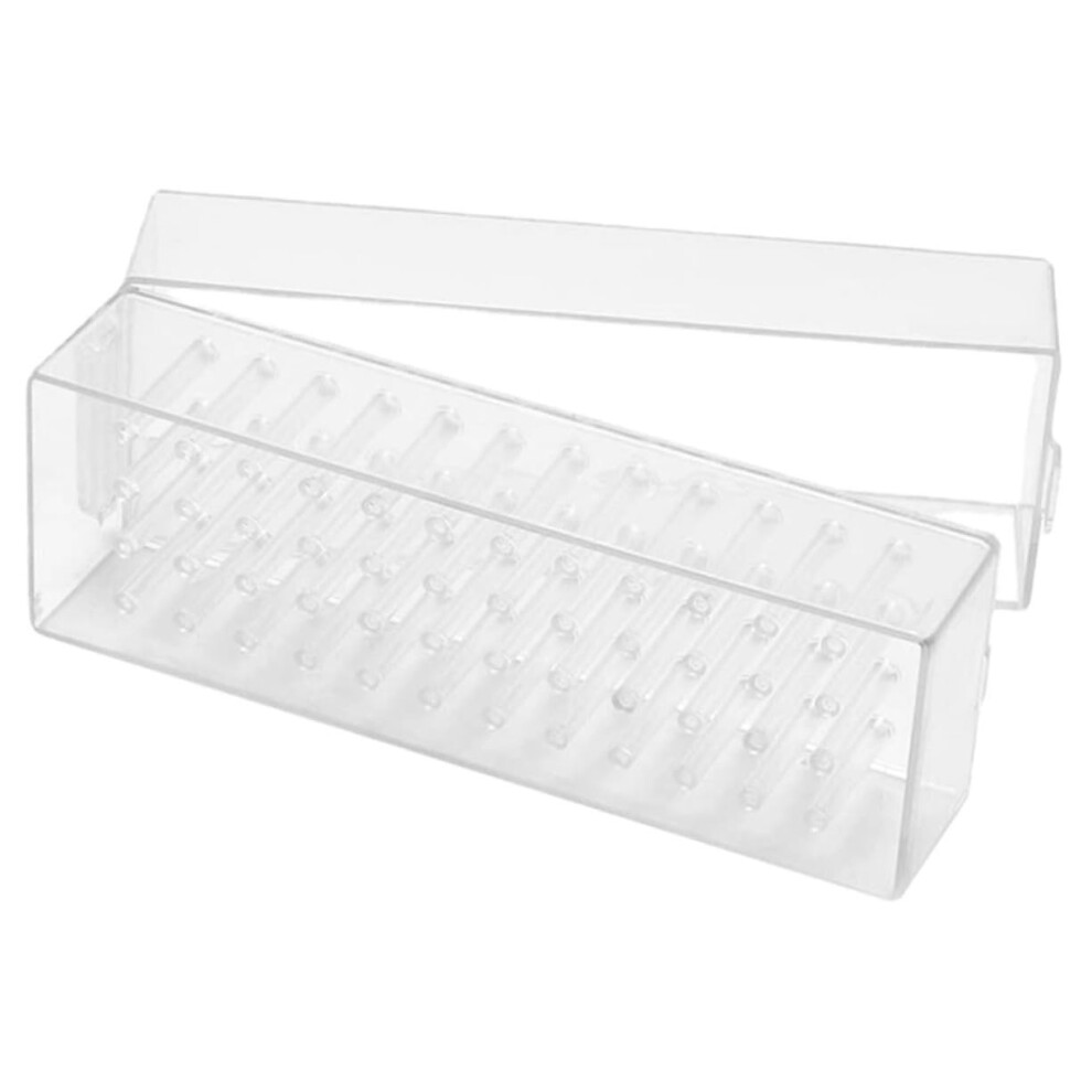 48 Hole Nail Drill Bit Holder Case with Secure Slots, Transparent Organizer for Manicure Storage