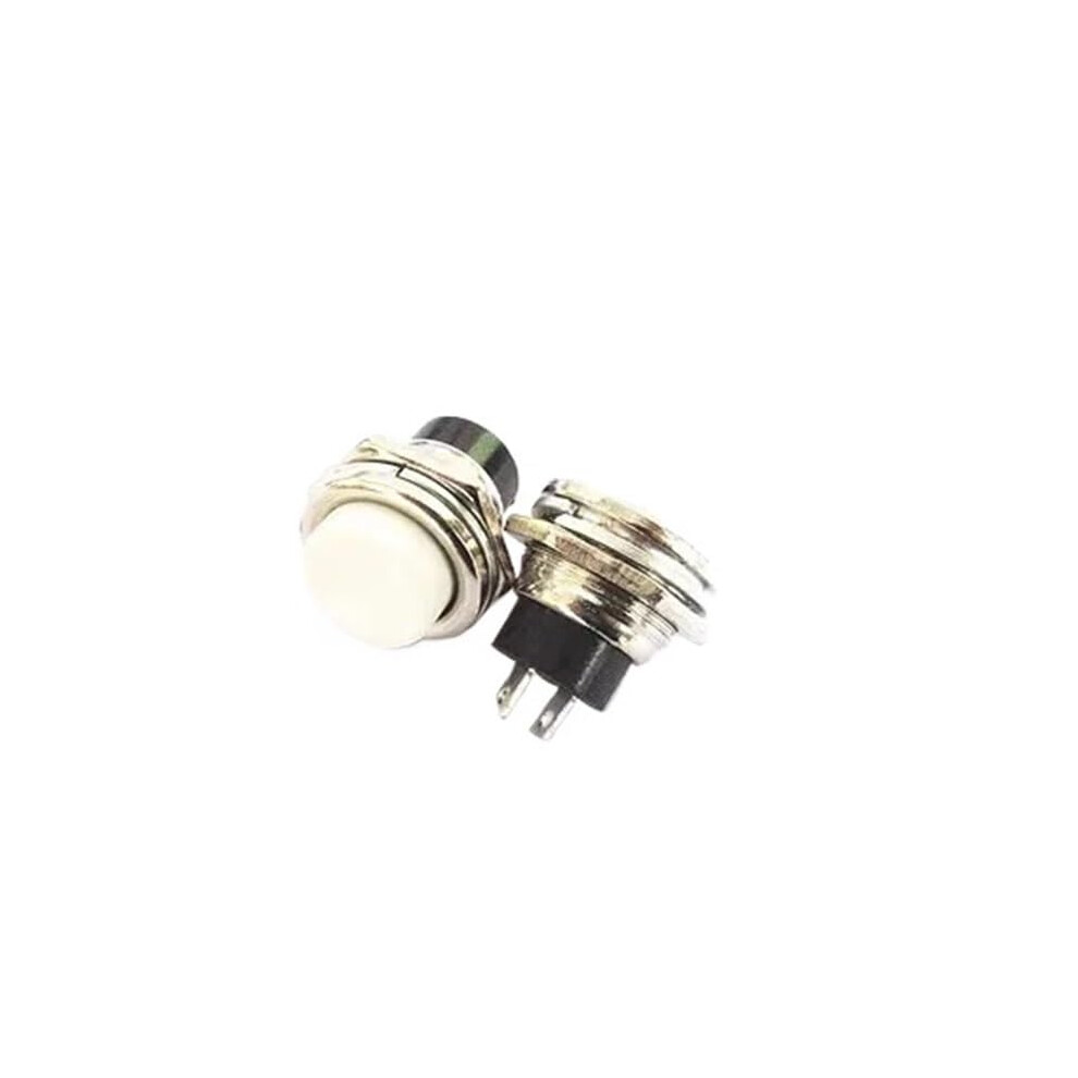 5Pcs 16Mm White Push Button Switch Momentary Reset Function Small Round Design 9323874637952