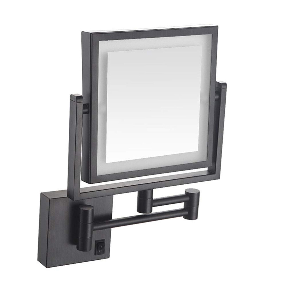 Silver Wall Mounted Makeup Mirror 8Inch Doublesided With 3X Magnification 360 Swivel Bright Plug
