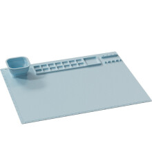 Silicone Painting Art Mat with Mixing Hole, Splash Resistant, Easy Clean Oil Painting Sheet, Light Blue