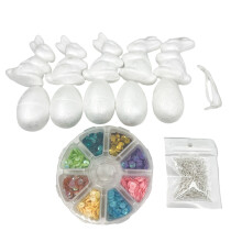 Ovos de espuma para pintar, ideais para artesanato de Páscoa. Ovos de poliestireno branco duráveis para decorações criativas e projetos