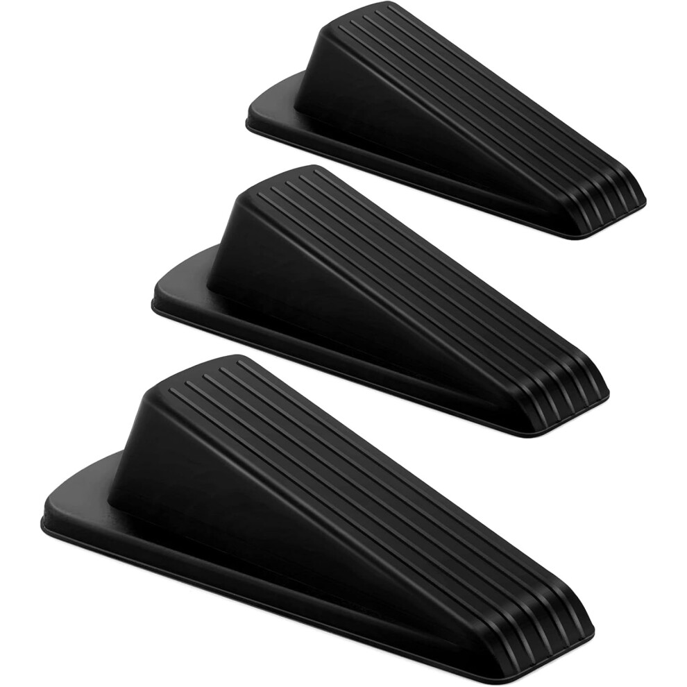 Door Stoppers, Heavy Duty For Any Door Any Floor, Non-Slip Flexible Rubber Door Stop Wedge, 3Pcs Enhanced Hollow Design For Residential Commercial Use 9554910110461