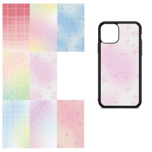 Pack of 8 High Quality PVC Phones Stickers for-gradient stars