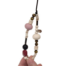 Decoratieve mode mobiele telefoon lanyard armband-roze kralen