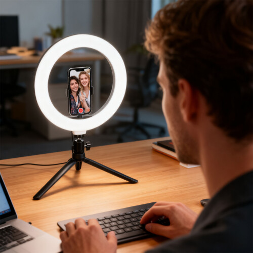 Modifiable Color Temperature Hoop Light Including Phone Clip 1