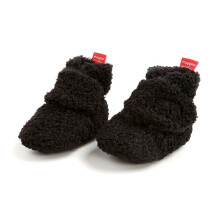 (Black, 0-6 Months (S)) Unisex Newborn Baby Cozy Fleece Booties Stay On Slippers Soft Shoes Non Slip Infant Boys Girls Winter Warm Shoes