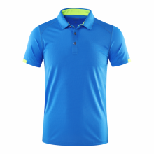 (Blue, 3XL) Casual Sports Quick-drying Lapel Short-sleeved POLO Shirt Cycling Suit Fitness Suit For Men Own Brand