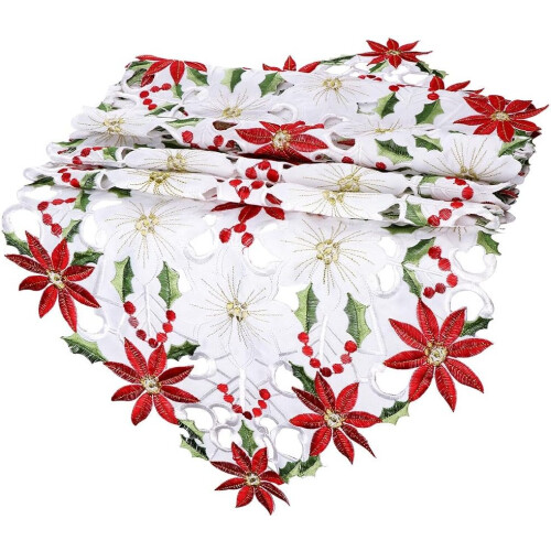 Σχέδιο Holly Leaf, Χριστουγεννιάτικος Διαδρόμος Τραπεζιού, 15x70 ίντσες για τραπεζαρία,