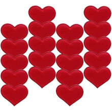 Red Felt Fabric Hearts Felt Heart Patches Decoration Mother's Day Anniversary Red 6.5x6cm 30Pcs
