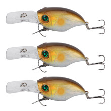 Crankbait Fishing Lures with Simulation Design and Barbed Treble Hooks Effective Subsurface Twitch Bait for Trout Bass Salmon