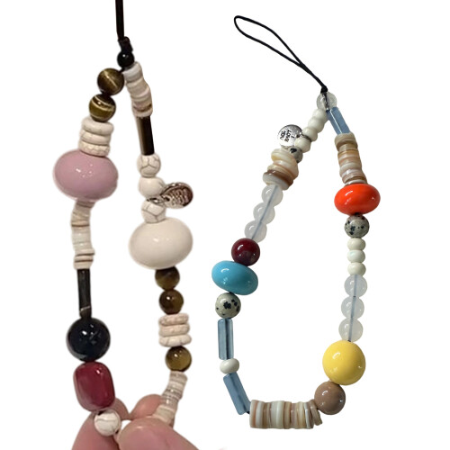 Perlen-Handy-Lanyard, modischer Handy-Charm-Gurt,-weiße Perlen 1
