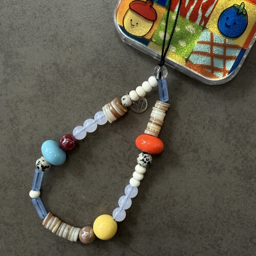 Perlen-Handy-Lanyard, modischer Handy-Charm-Gurt,-weiße Perlen 2