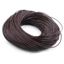 Cow Leather Round Cord 1.5mm 5m Deep Coffee for DIY Bracelet and Jewelry Making