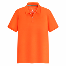 (Orange, S) Summer Solid Color Outdoor Casual Lapel Short-sleeve Daily Business Short-sleeve Tops 2024 New Unisex Polo Shirts Own Brand