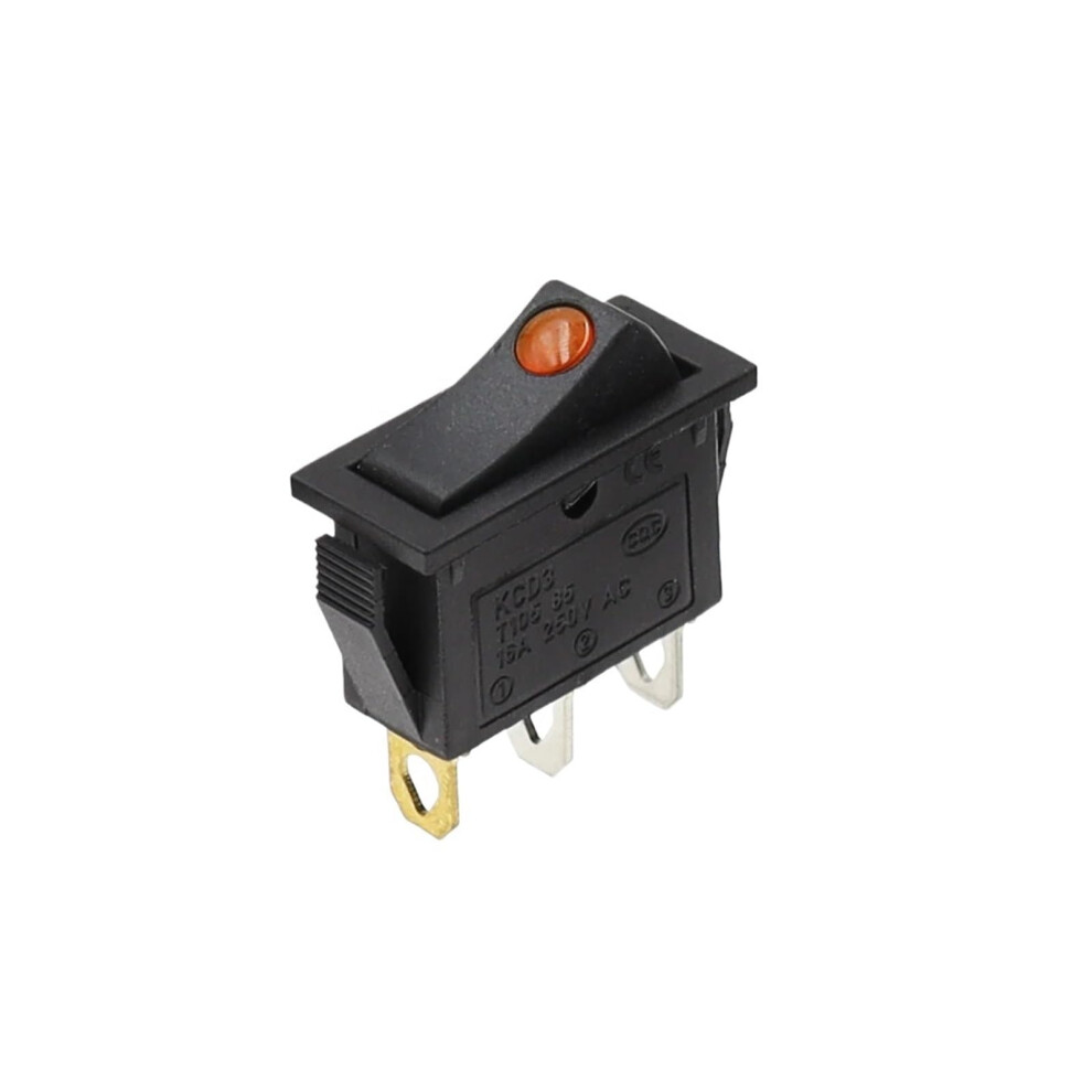 10Pcs Yellow Cat Eye Kcd3 Rocker Switch 3Pin 2Position Illuminated Power Control 9119770410962