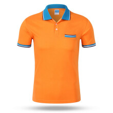 (CSJD001401, XXXL) Men's POLO Shirts With Color Collar Short Sleeved top Team Uniform Work Clothes Orange Purple Other Colors Choose From Own Brand
