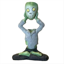 Meditierender Skelett-Blumentopf, Totenkopfpflanzen, Halloween-Dekoration