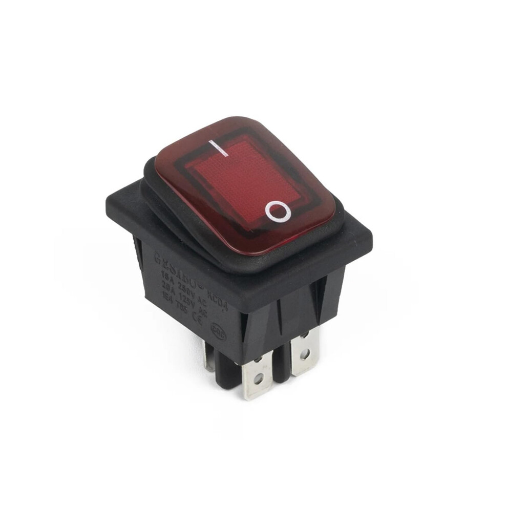 Waterproof Illuminated Rocker Switch 20A Ip67 Dpst Rectangle For Dashboard 250Vac 9339159854839