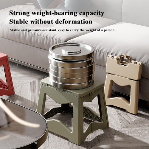 Folding Step Stool for Adults 2PCS Style 2, Lightweight NonSlip Foldable Plastic with Handle 2