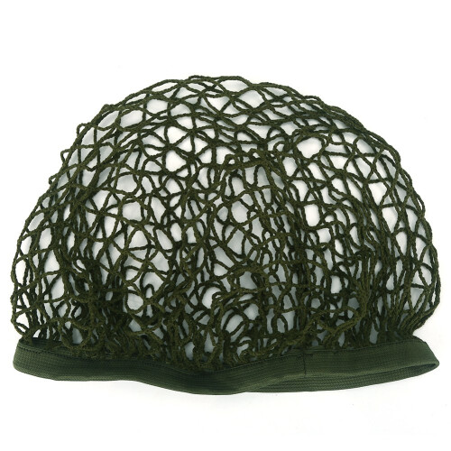 Rede tática para capacete, feita de nylon resistente, compatível com capacetes M1, M35 e M88. Leve e robusta, com alça elástica ajustável para