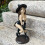 Witch Sculpture With Broomsticks Handcrafted Resin Figure 2
