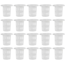 Copos de rede fáceis de usar para vasos de rede, cestos de plástico com fendas e borda larga, reutilizáveis e de longa duração para hidroponia