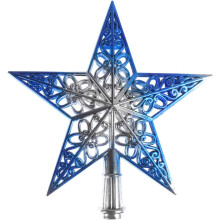 Estrela brilhante decorativa, estrela com acabamento metálico para o topo da árvore de Natal, decoração de alta qualidade com glitter para o topo