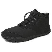 Barefoot Winter Hiking Boots Lightweight Outdoor Shoes for Men Women Black 10.5 UK