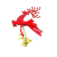 Decorações de Natal, diversas aplicações: Chifres de Natal com Glitter e Sinos para Enfeites de Árvore de Natal.