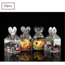 Bolsas de celofán navideñas para dulces, bolsas de regalo de celofán transparente con diseño navideño, materiales de PVC de alta calidad,