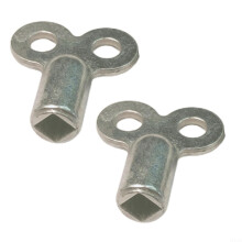 Radiator Bleed Key 5x5mm Square Zinc Alloy Air Vent Tool for Standard Heating Valves, Silver, 2 Pack