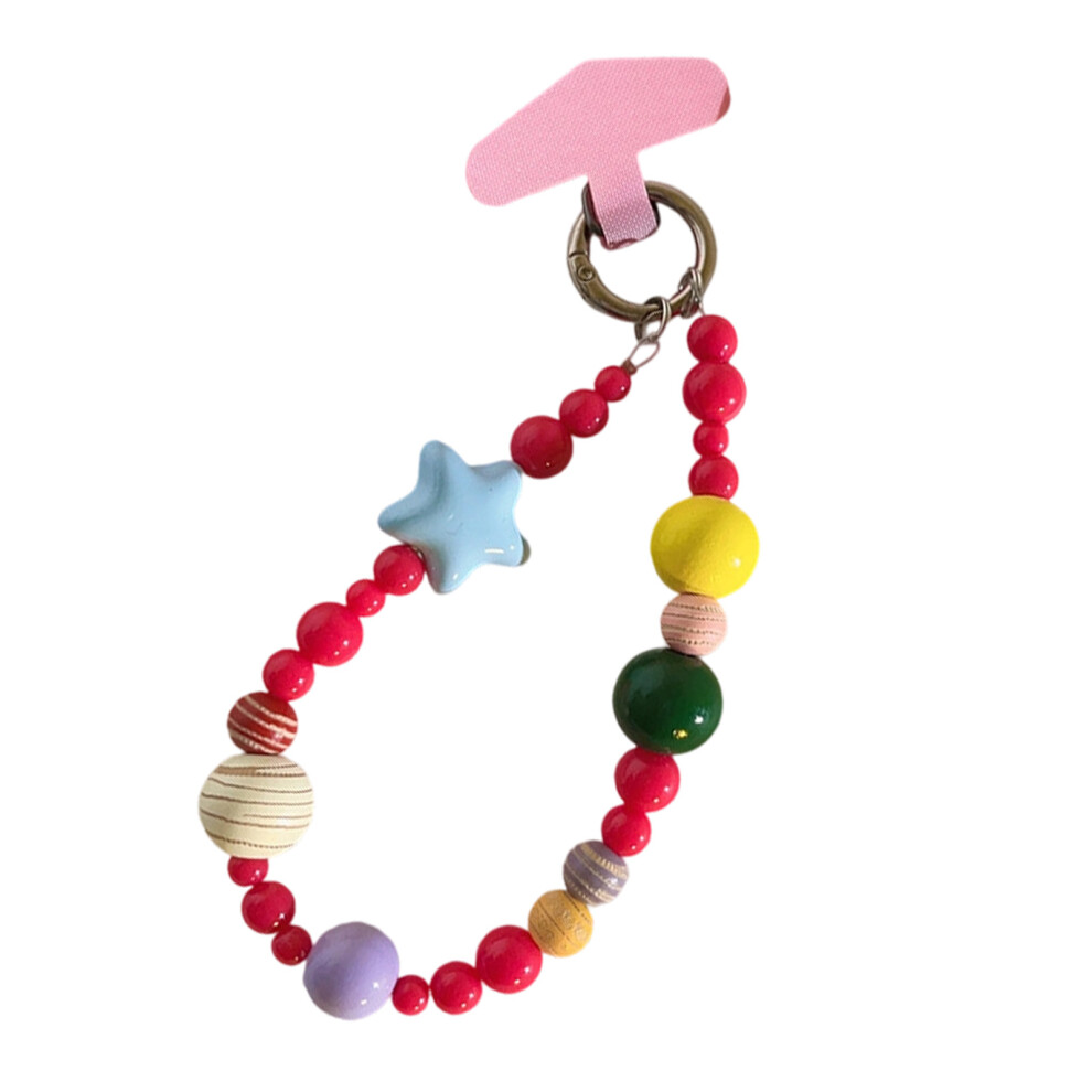 Phone Chain Strap Antiloss Pendant Jewelry Telephone- Red 7704000458993