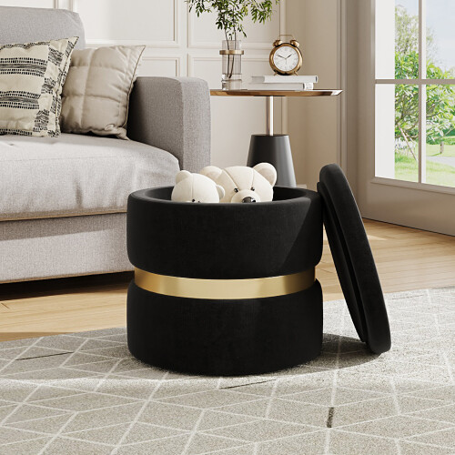 Living And Home Upholstered Storage Ottoman Foot Rest 1