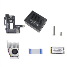 Voor 5 PCIe naar M.2 NVMe HAT+Radiator+Behuizing voor 2242 2230 SSD-uitbreiding B