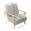 Living And Home Grey Chenille Upholstered Armchair 5