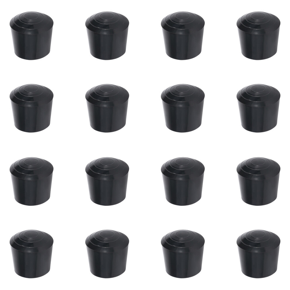 Vinyl Flexible Chair Leg Floor Protectors For Indoor Furniture, 16Pcs, Black, Noise Reduction And Scratch Prevention 9436597891157