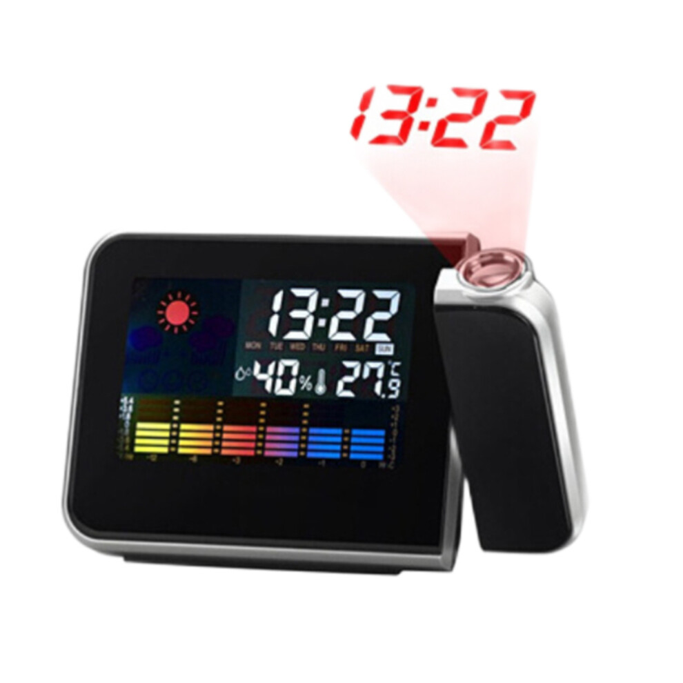 Projection Alarm Clock With 180 Projection, Atomic Clock For Automatic Time Adjustment, Dual Alarms For Personalized Morning Routines, Monitor 9436597811902