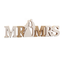 Freestanding Mr & Mrs Wedding Signs: Luxurious Wood Material Crafted for Timeless Romance