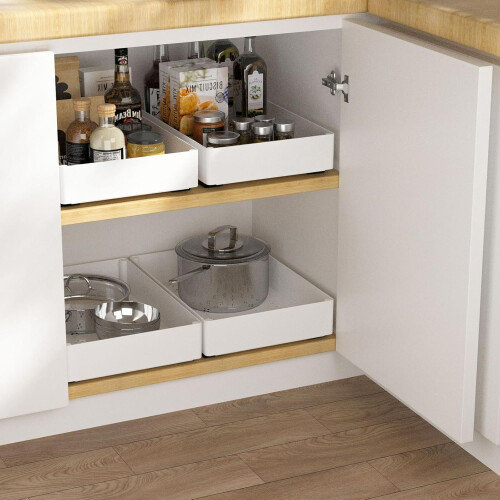 Kitchen Drawer Organizer Pull Out Cabinet Rack with Under Shelf Storage Baskets Space Saving Design 2