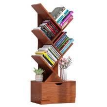 Baumförmiges, freistehendes Bücherregal, platzsparendes, hohes und schmales Bücherregal für Wohnzimmer, Büro oder Ecke, dekoratives,