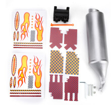 Turbo uitlaatpijp met spaken voor motorfietsen, retro brandweer motorhelm stickerset inbegrepen voor fietsen van 16-22 inch, eenvoudig te monteren
