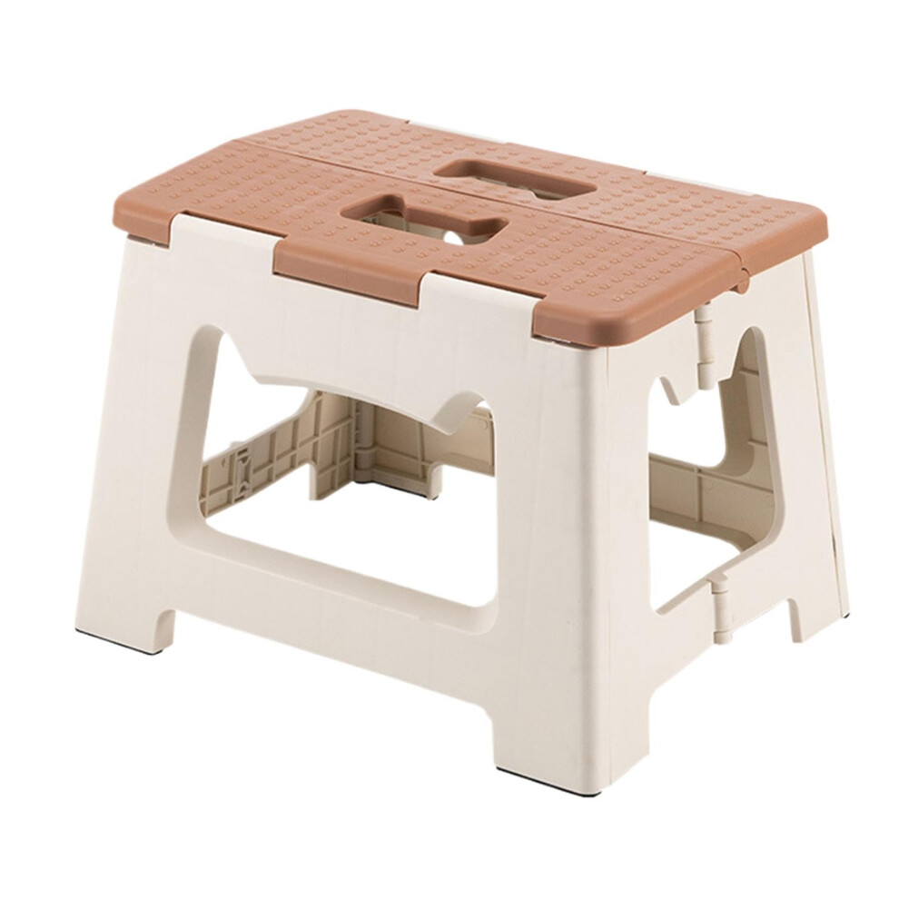 Folding Step Stool For Kitchen And Bathroom, Lightweight Nonslip Space Saving Khaki 9001264595692