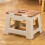 Folding Step Stool for Kitchen and Bathroom, Lightweight NonSlip Space Saving Khaki 5