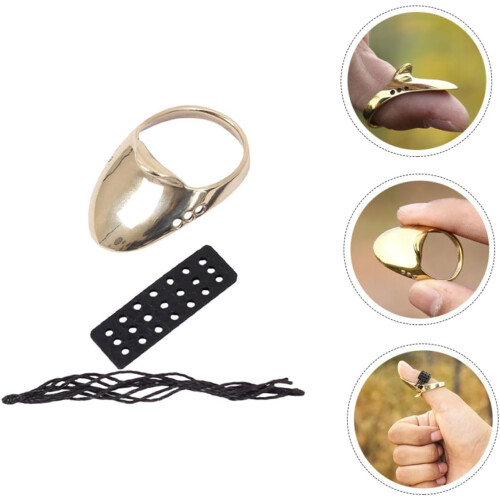 Brass Archery Thumb Ring String Guard for Finger Protection in Target Shooting and Bow Practice 1