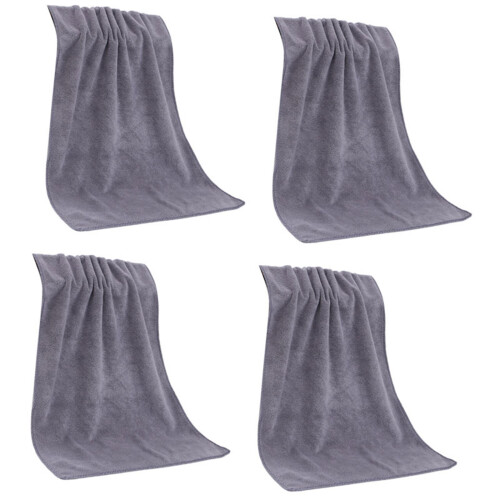 Serviette à cheveux absorbante Extra épaisse, 4 pièces,-gris
